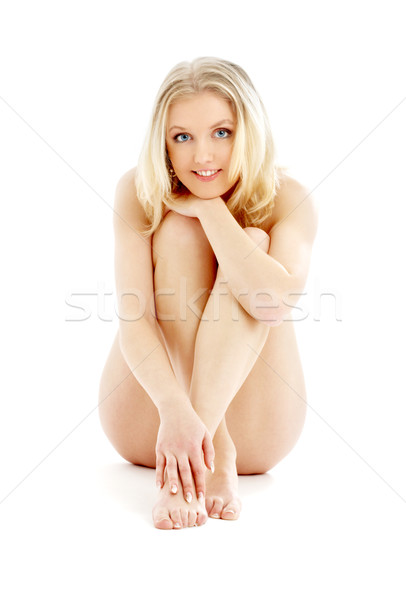 sitting naked blond Stock photo © dolgachov