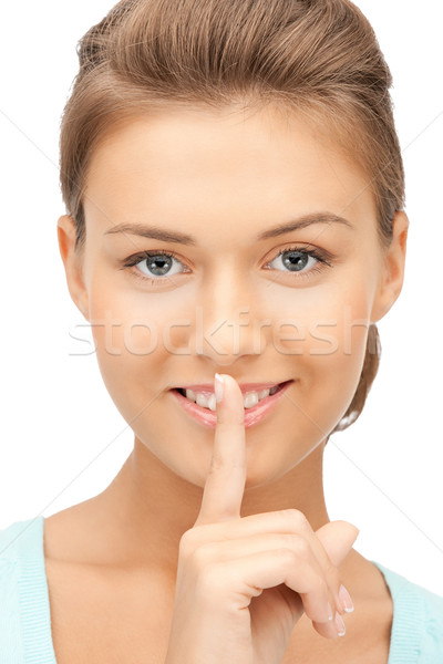 Finger Lippen hellen Bild Frau Stock foto © dolgachov