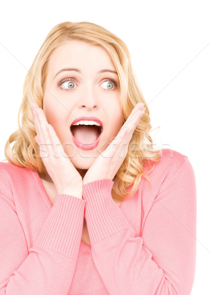 surprised woman face Stock photo © dolgachov