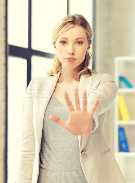 woman making stop gesture Stock photo © dolgachov