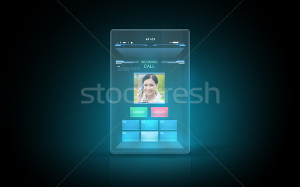 tablet with video call interface on screen Stock photo © dolgachov