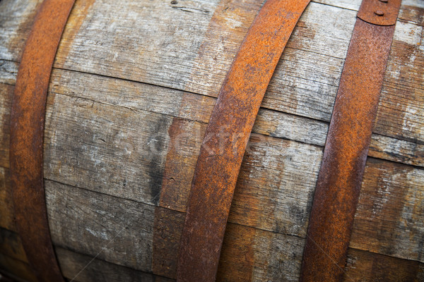 close up of old wooden barrel outdoors Stock photo © dolgachov