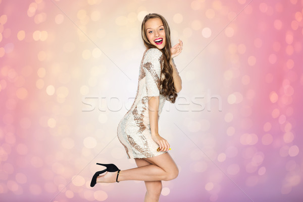 Fericit teen fata oameni stil Imagine de stoc © dolgachov