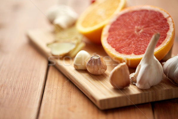 Ajo pomelo jengibre naranja bordo tradicional Foto stock © dolgachov