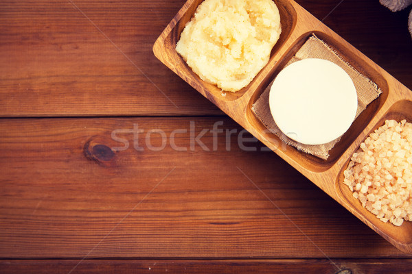 Közelkép szappan só test bozót szépségszalon Stock fotó © dolgachov