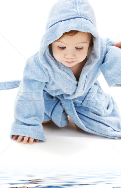 baby boy in blue robe Stock photo © dolgachov