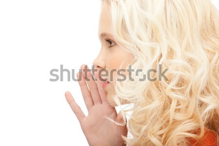 Femme chuchotement potins lumineuses photos jeune femme [[stock_photo]] © dolgachov
