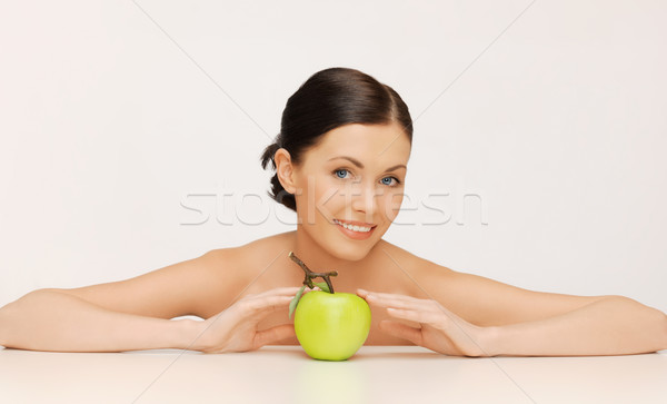 woman with green apple Stock photo © dolgachov