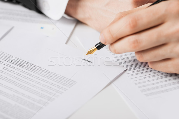 Foto stock: Hombre · contrato · Foto · mano · firma