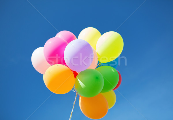 カラフル 風船 空 お祝い 太陽 歳の誕生日 ストックフォト © dolgachov