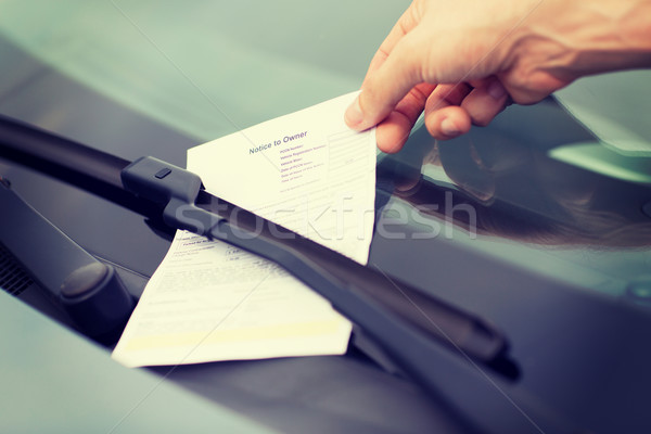 Parkolás jegy autó közlekedés jármű kéz Stock fotó © dolgachov