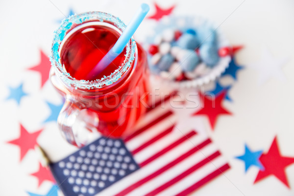 果汁 玻璃 美國國旗 天 美國人 慶典 商業照片 © dolgachov