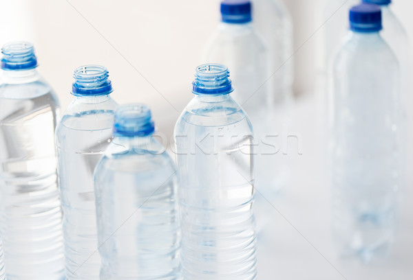 Stock foto: Flaschen · Trinkwasser · Tabelle · Recycling · gesunde · Ernährung