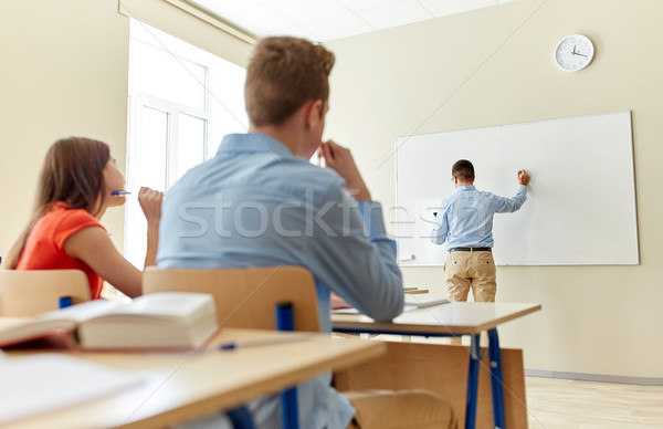 Stock foto: Studenten · Lehrer · schriftlich · Schule · Bildung