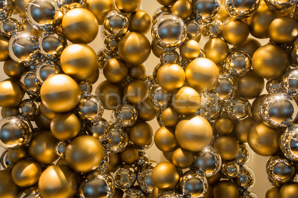 golden christmas decoration or garland of beads Stock photo © dolgachov
