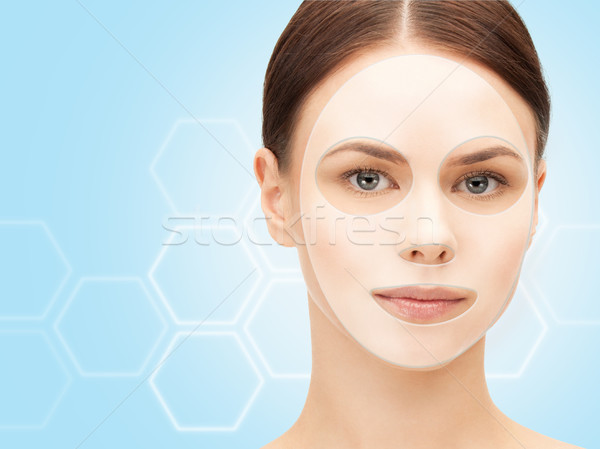 Közelkép nő kollagén maszk szépség emberek Stock fotó © dolgachov