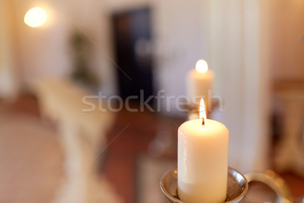 candles burning in church Stock photo © dolgachov