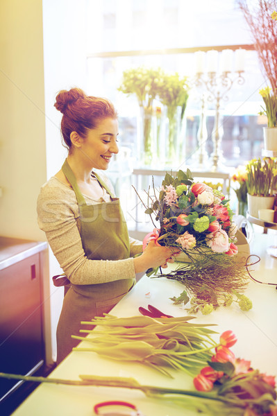 Foto stock: Sonriendo · florista · mujer