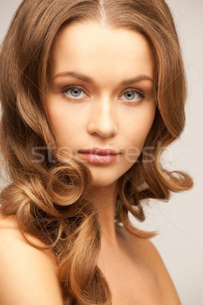 Mujer brillante Foto blanco cara pelo Foto stock © dolgachov