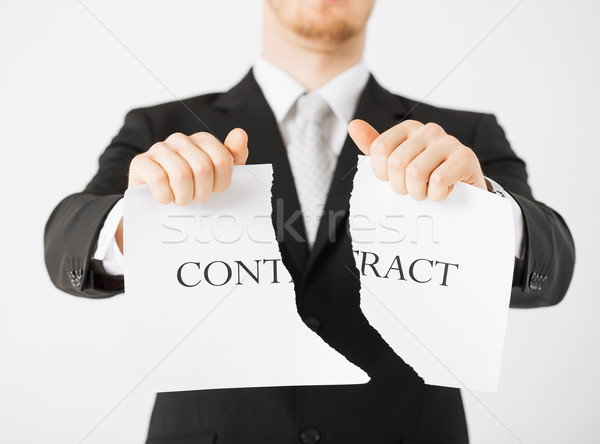 Mann Hände Vertrag Papier Bild Business Stock foto © dolgachov