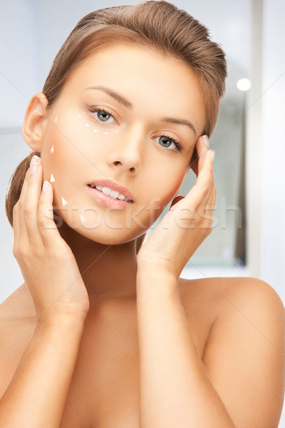 Vrouw klaar cosmetische chirurgie foto mooie vrouw gezicht Stockfoto © dolgachov