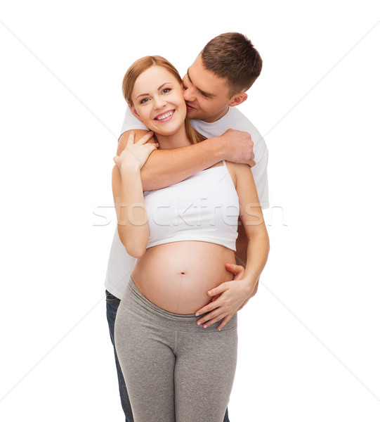Glücklich jungen Familie Kind Schwangerschaft Elternschaft Stock foto © dolgachov