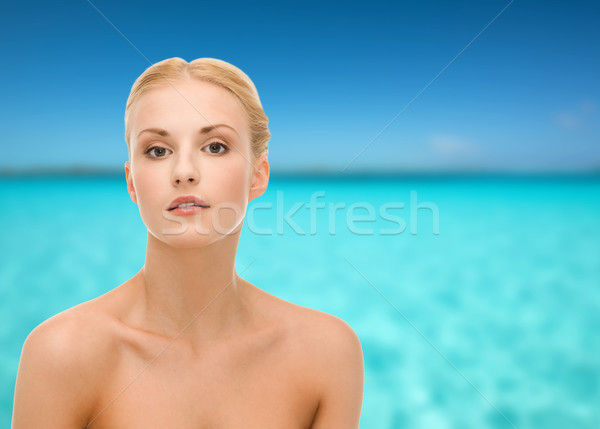 Mulher jovem saúde beleza limpar cara belo Foto stock © dolgachov