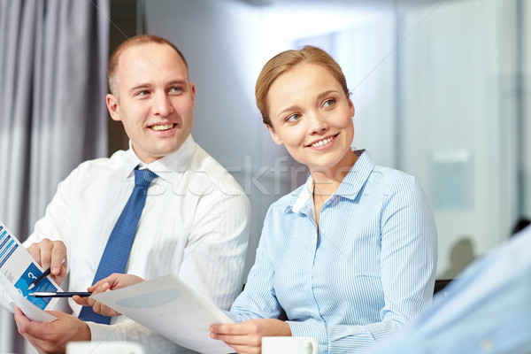 business people with papers meeting in office Stock photo © dolgachov