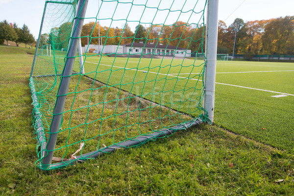 close up of football goal on field Stock photo © dolgachov