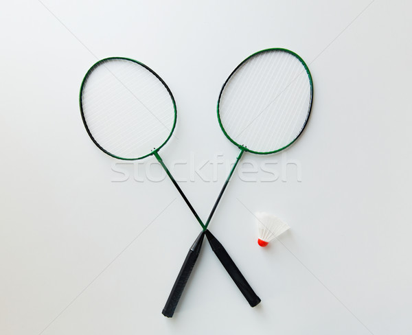 close up of badminton rackets with shuttlecock Stock photo © dolgachov