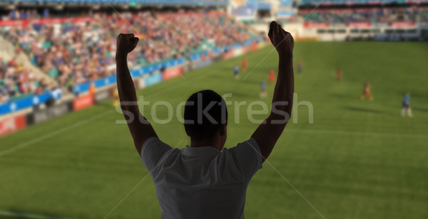 Stock photo: man watching soccer of football game on stadium