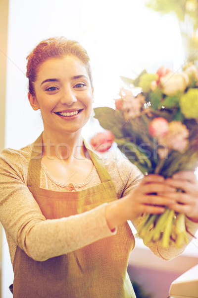 Foto d'archivio: Sorridere · fiorista · donna