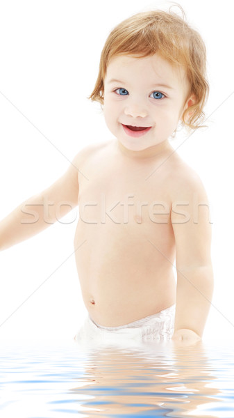 Bebê menino fralda quadro branco criança Foto stock © dolgachov