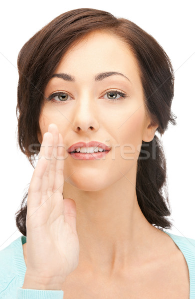 Stock photo: woman whispering gossip