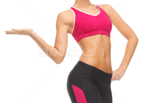 Stock photo: woman trained abs