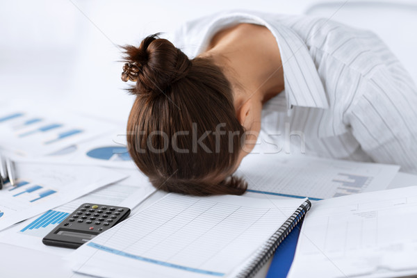 Kobieta snem pracy funny stanowią zdjęcie Zdjęcia stock © dolgachov