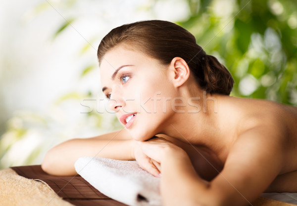 Foto stock: Mulher · estância · termal · massagem · secretária · cara