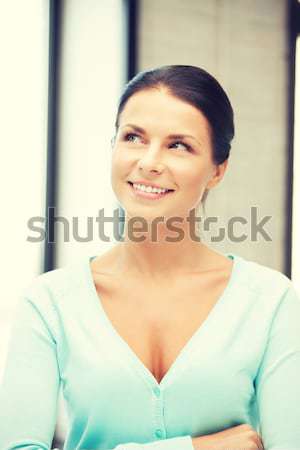 Güzel bir kadın gündelik elbise parlak resim kadın Stok fotoğraf © dolgachov