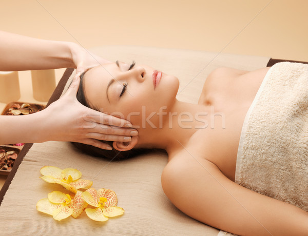 beautiful woman in massage salon Stock photo © dolgachov