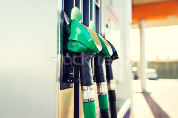 close up of gasoline hose at gas station Stock photo © dolgachov