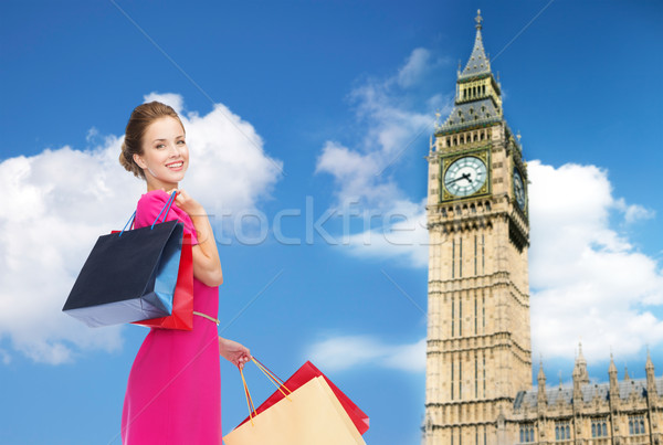 Stockfoto: Jonge · gelukkig · vrouw · Big · Ben · mensen