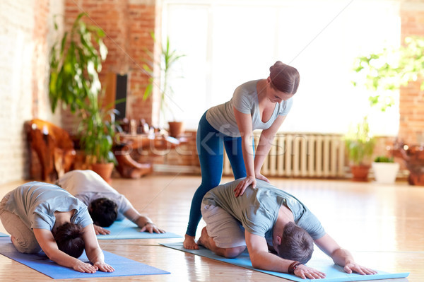 Stockfoto: Groep · mensen · yoga · studio · fitness · sport
