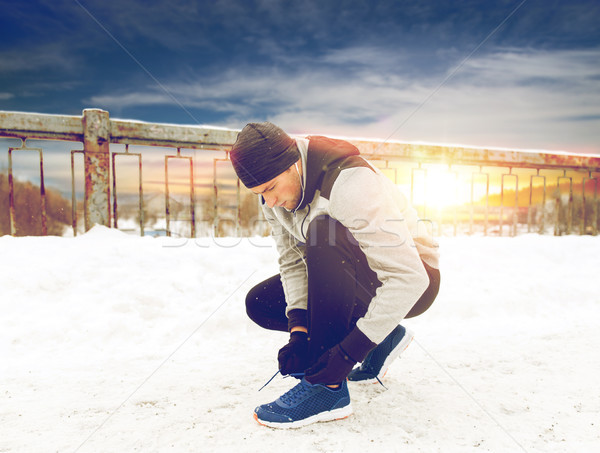 Stockfoto: Man · sport · schoenen · winter · fitness