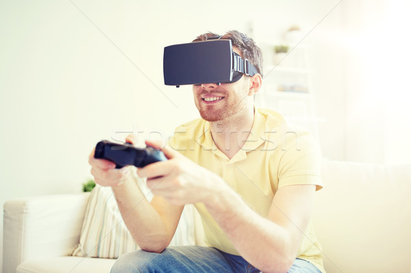 Homme réalité casque technologie [[stock_photo]] © dolgachov
