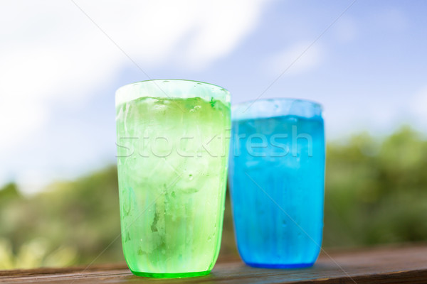Zwei Gläser kalten Wasser Sommer Stock foto © dolgachov