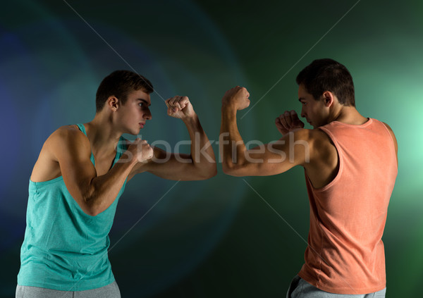 Młodych mężczyzn sportu konkurencja siła ludzi Zdjęcia stock © dolgachov