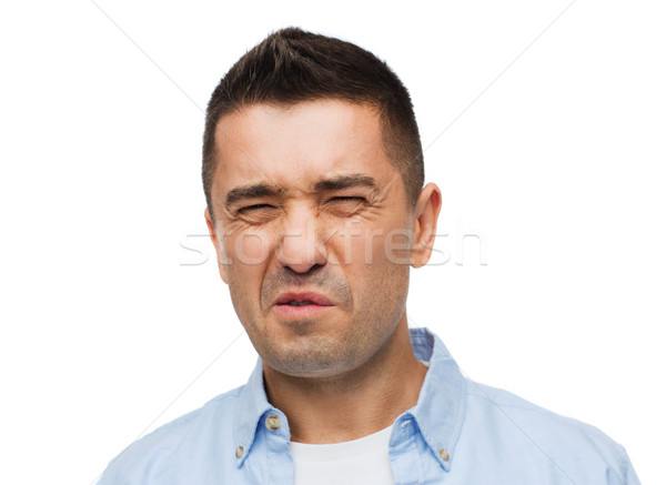 Férfi kellemetlen szag érzelmek arckifejezés emberek üzlet Stock fotó © dolgachov
