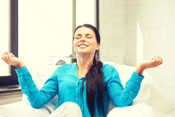 женщину медитации ярко фотография красивая женщина рук Сток-фото © dolgachov