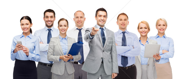 group of happy business people pointing at you Stock photo © dolgachov