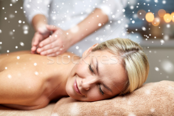 Foto stock: Mujer · atrás · masaje · spa · personas